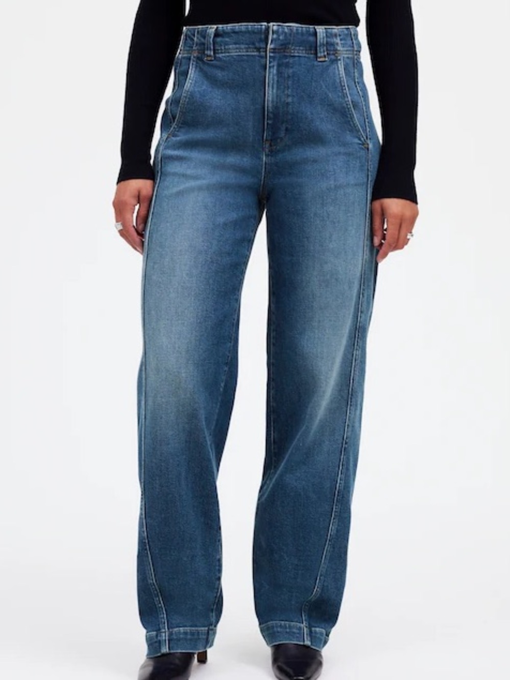 Madewell High-Rise Curvy Tapered Denim Jeans — Blue